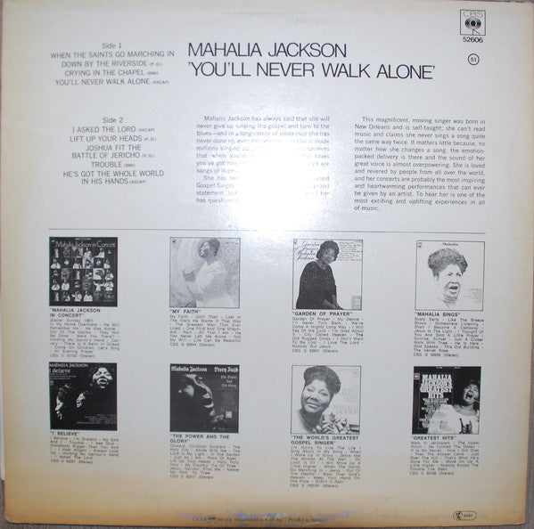 Mahalia Jackson : You'll Never Walk Alone (LP, Comp, RP)