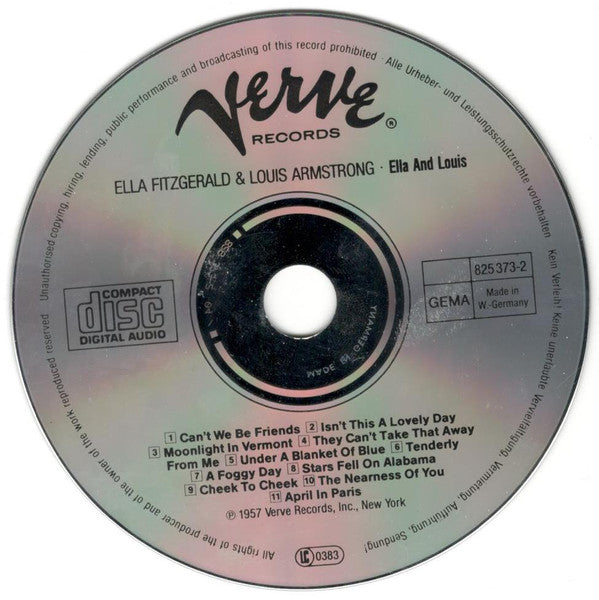 Ella Fitzgerald & Louis Armstrong : Ella And Louis (CD, Album, RE, RM)