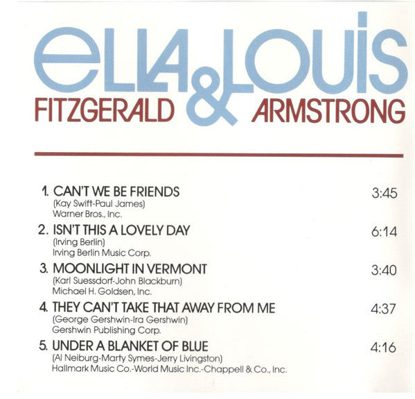 Ella Fitzgerald & Louis Armstrong : Ella And Louis (CD, Album, RE, RM)