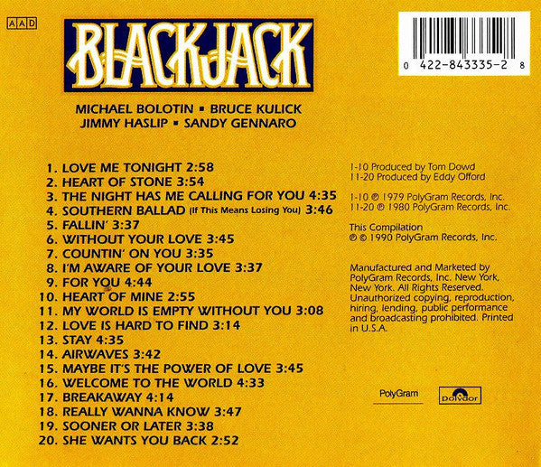 Blackjack (8) : Blackjack / Worlds Apart (CD, Comp)