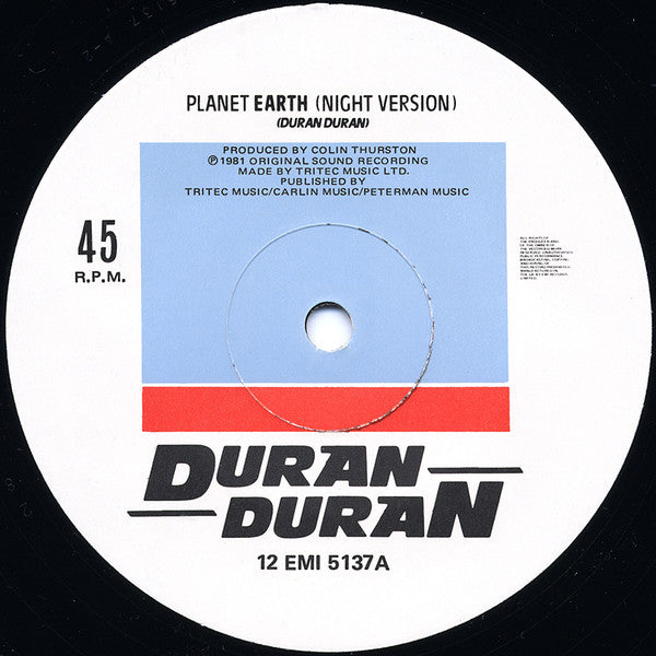 Duran Duran : Planet Earth (Night Version) (12", Single)