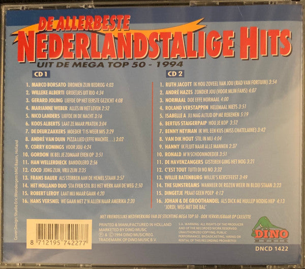 Various : De Allerbeste Nederlandstalige Hits Uit De Mega Top 50 - 1994 (2xCD, Comp)