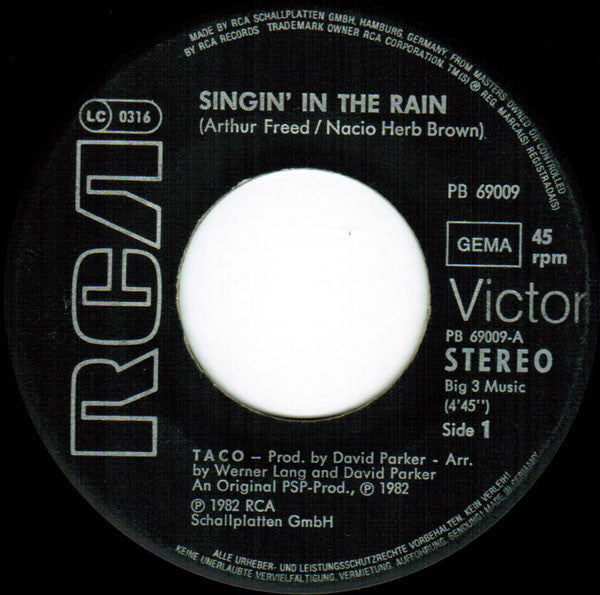 Taco : Singin' In The Rain (7", Single)