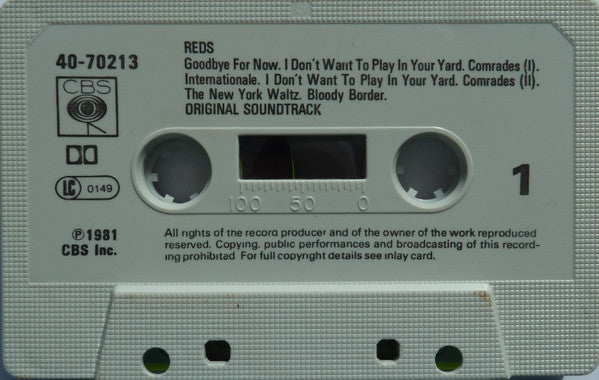 Various : Reds ~ Original Soundtrack Album (Cass, Album)