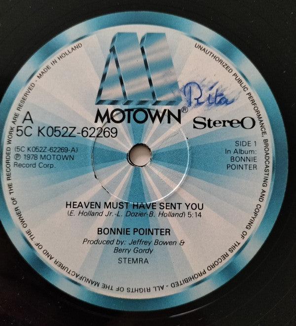 Bonnie Pointer : Heaven Must Have Sent You (12", Maxi)