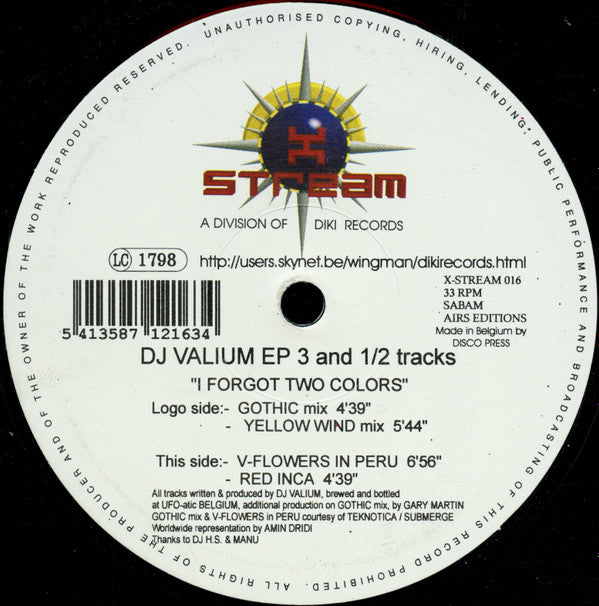 Valyom : DJ Valium EP 3 And 1/2 Tracks (12", EP)
