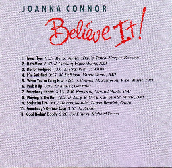 Joanna Connor : Believe It! (CD, Album)