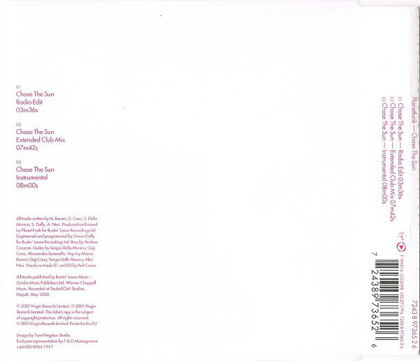 Planetfunk* : Chase The Sun (CD, Single)