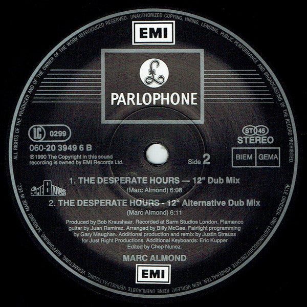 Marc Almond : The Desperate Hours (Remix) (12", Maxi)