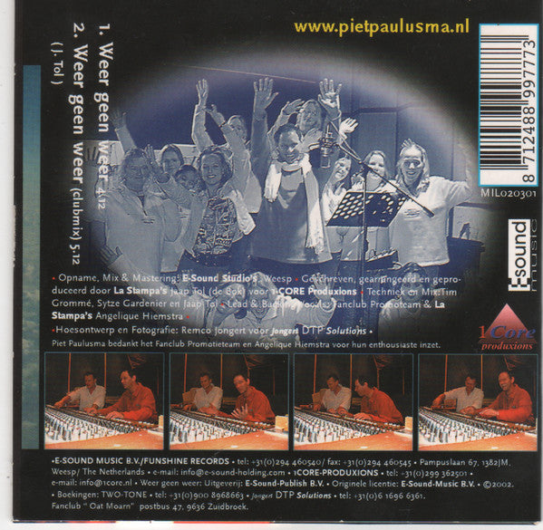 Piet Paulusma : Weer Geen Weer (CD, Single)