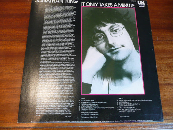 Jonathan King : It Only Takes A Minute (LP, Album)