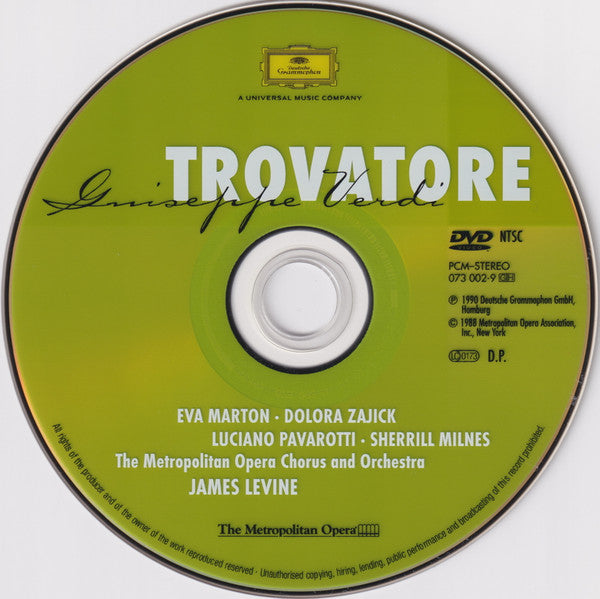 Giuseppe Verdi / Éva Marton, Dolora Zajick, Luciano Pavarotti, Sherrill Milnes, Metropolitan Opera Chorus And The Metropolitan Opera House Orchestra, James Levine (2) : Il Trovatore (DVD-V, NTSC, Dig)