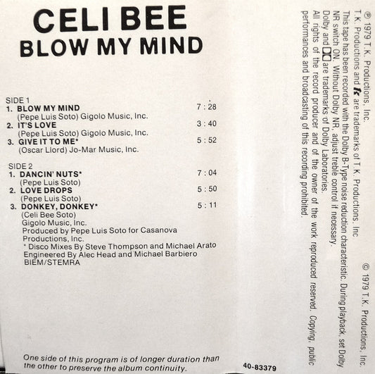 Celi Bee : Blow My Mind (Cass, Album)