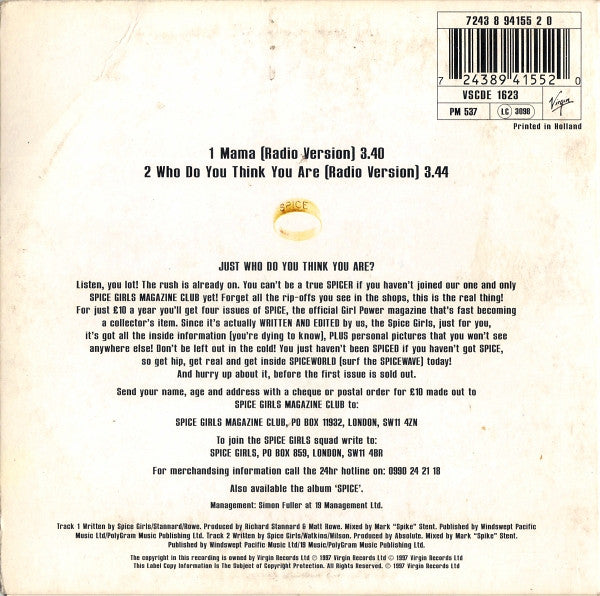 Spice Girls : Mama / Who Do You Think You Are (CD, Single)