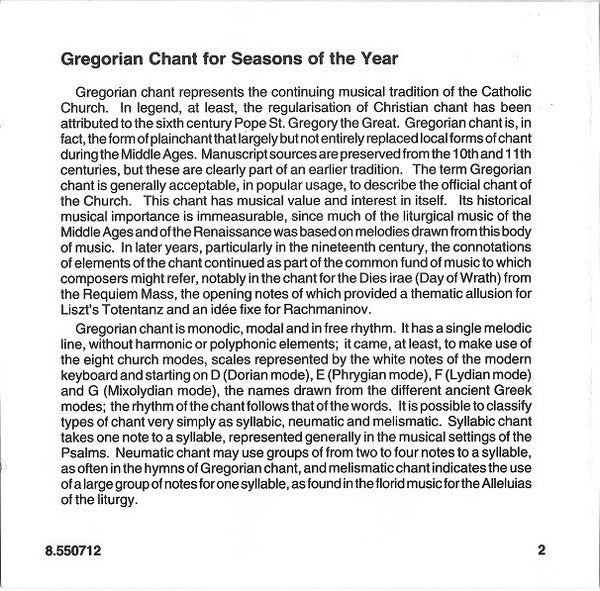 In Dulci Jubilo / Alberto Turco : Salve Festa Dies - Gregorian Chant For Seasons Of The Year (CD, Album)
