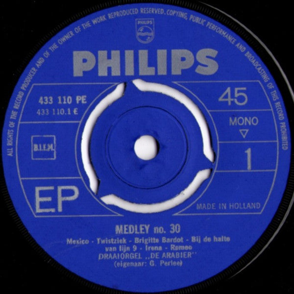 Draaiorgel De Arabier Owner: Gijs Perlee : Medley No. 30/31 (7", EP, Mono)
