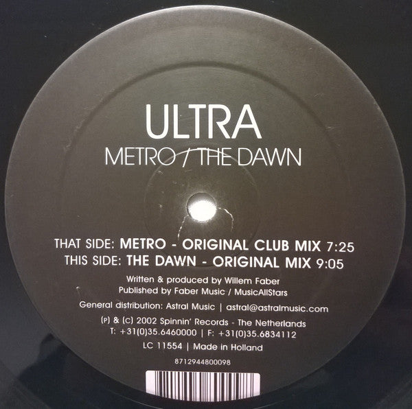 Ultra Spin : Metro / The Dawn (12")