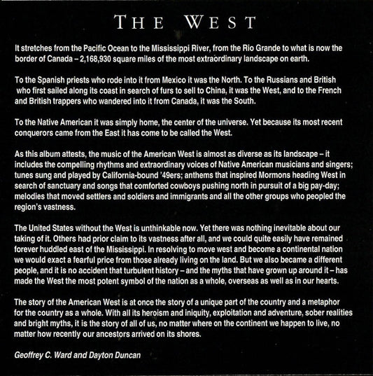 Various : The West Original Soundtrack (CD, Album)