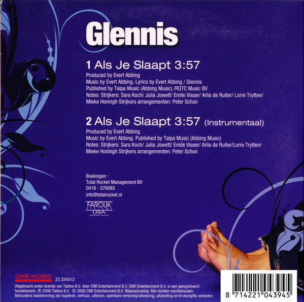 Glennis Grace : Als Je Slaapt (CD, Single)