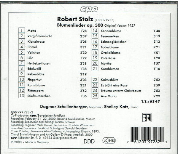Robert Stolz - Dagmar Schellenberger, Shelley Katz : Blumenlieder (CD, Album)