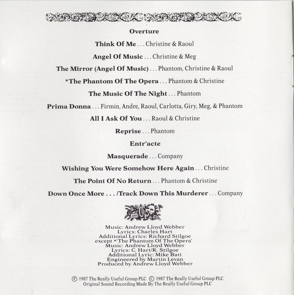 "The Phantom Of The Opera" Original London Cast Starring Michael Crawford, Sarah Brightman, Steve Barton : Highlights From The Phantom Of The Opera (CD, Album)