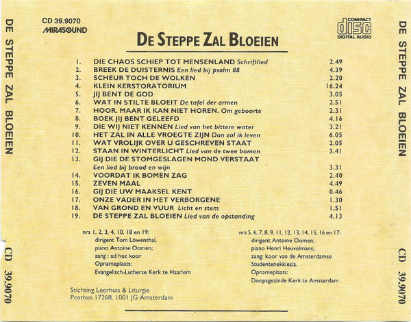 Huub Oosterhuis, Antoine Oomen : De Steppe Zal Bloeien (CD, Comp)
