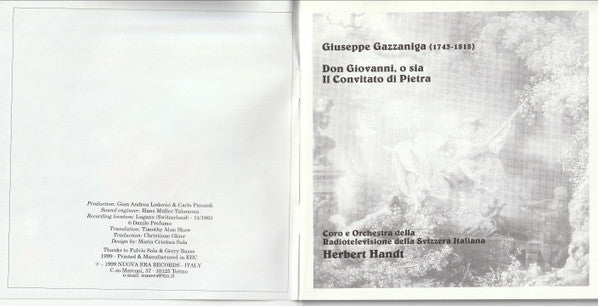 Giuseppe Gazzaniga - Maria Luisa Giorgetti, Luciana Ticinelli-Fattori, Maria Minetto, Maria Grazia Ferracini, Fernando Iacopucci, Rodolfo Malacarne, Adriano Ferrario, James Loomis, Alfonso Nanni, Laerte Malaguti, Coro Della Radio Televisione Della Svizzer : Don Giovanni, O Sia Il Convitato Di Pietra (2xCD, Album)