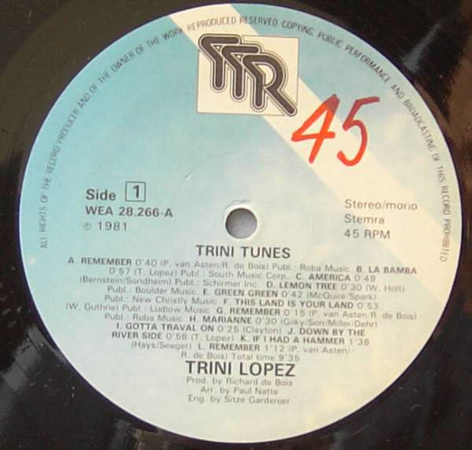 Trini Lopez : Trini Tunes (12", Maxi)