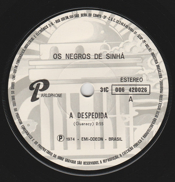 Os Negros De Sinhá : A Despedida / Meu Amor (7", RE)