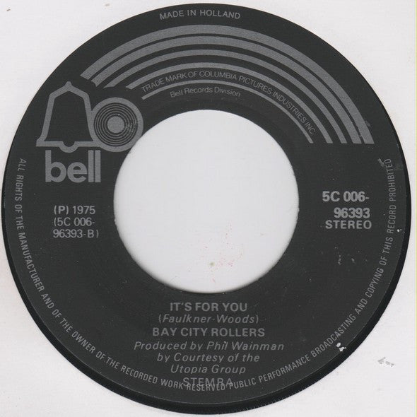 Bay City Rollers : Bye Bye Baby (7", Single)