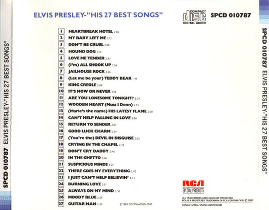 Elvis Presley : His 27 Best Songs (CD, Comp)