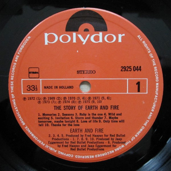 Earth And Fire : The Story Of Earth & Fire (LP, Comp)