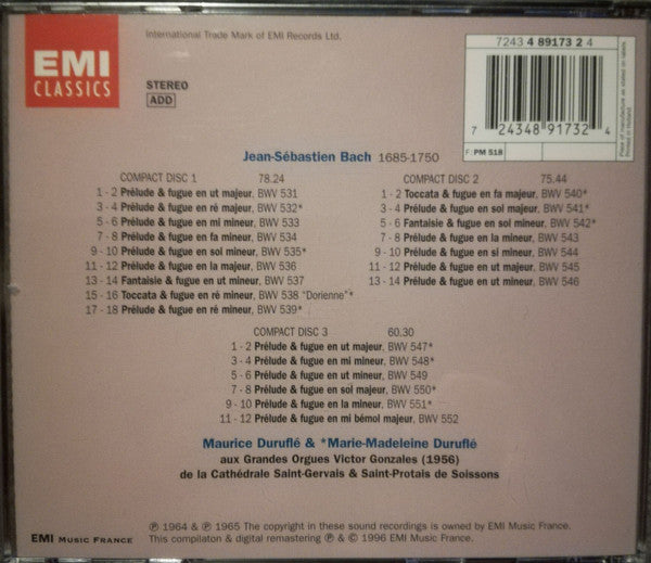 Johann Sebastian Bach : Préludes, Toccatas, Fantaisies & Fugues pour orgue (5xCD, Comp)