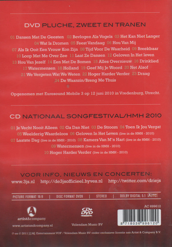 3JS : Pluche, Zweet En Tranen (Theatertour 2010) (DVD-V, Album, Multichannel, PAL + CD, Album)