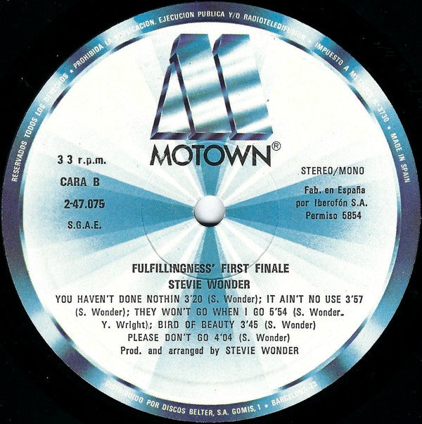 Stevie Wonder : Fulfillingness' First Finale (LP, Album, RE)