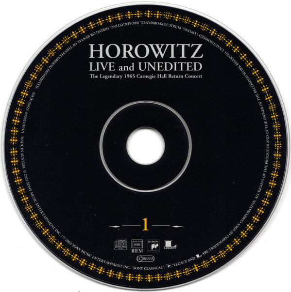 Vladimir Horowitz : Horowitz Live And Unedited (The Historic 1965 Carnegie Hall Return Concert) (2xCD, Comp, RE, RM, Dig + DVD-V + Ltd, Dig)
