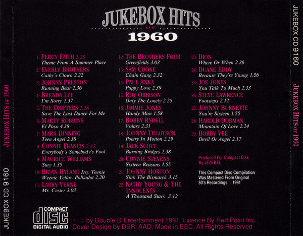 Various : Jukebox Hits Of 1960 (CD, Comp, RM)