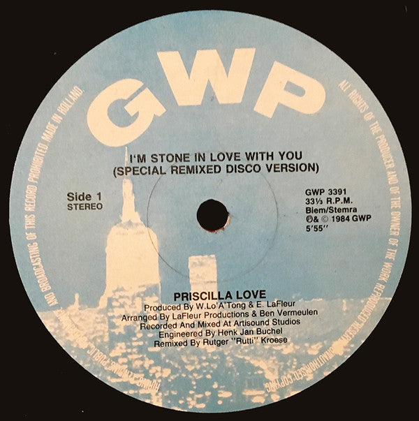 Priscilla Love (2) : I'm Stone In Love With You (12")