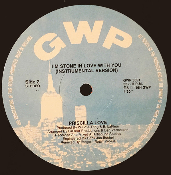 Priscilla Love (2) : I'm Stone In Love With You (12")