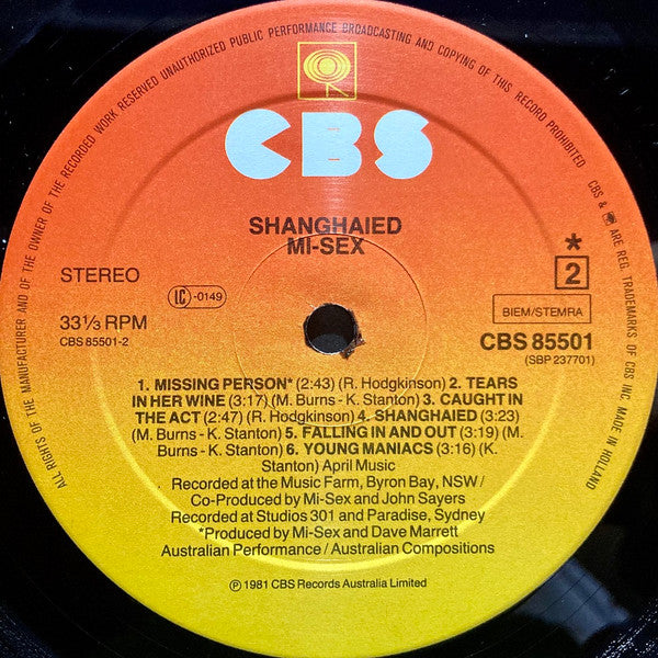 Mi-Sex : Shanghaied (LP, Album)