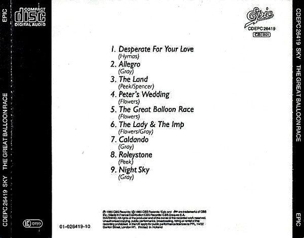Sky (4) : The Great Balloon Race (CD, Album)