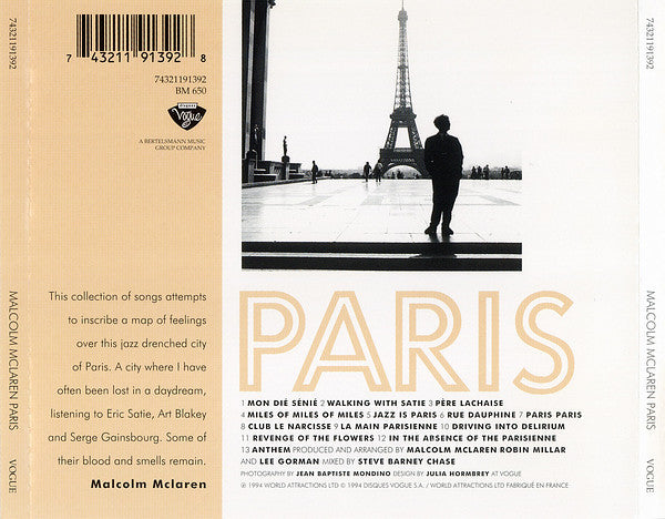 Malcolm McLaren : Paris (CD, Album)