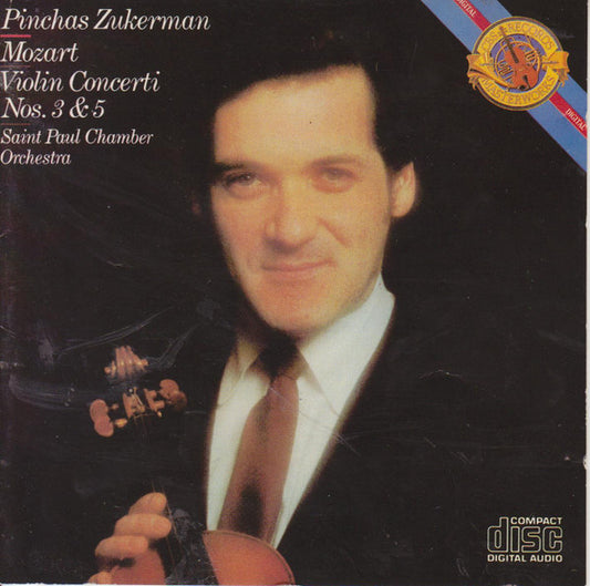 Wolfgang Amadeus Mozart, Pinchas Zukerman, The Saint Paul Chamber Orchestra : Violin Concerti Nos. 3 & 5 (CD, Album, RE)