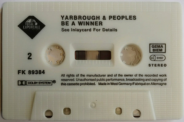 Yarbrough & Peoples : Be A Winner (Cass, Album)