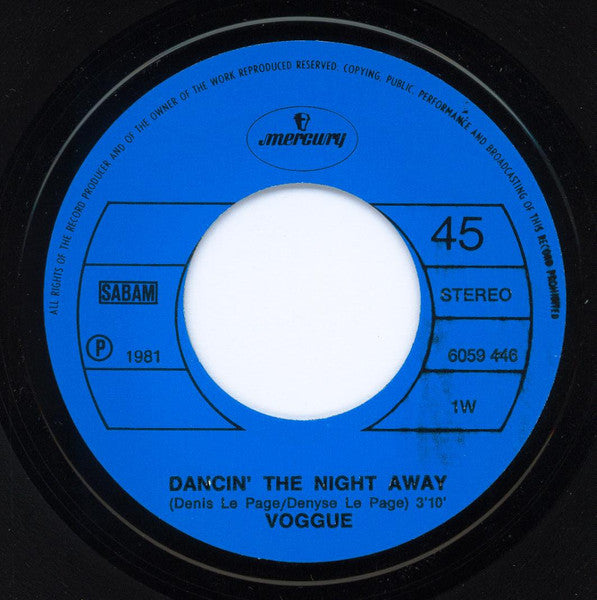 Voggue : Dancin' The Night Away (7", Single)