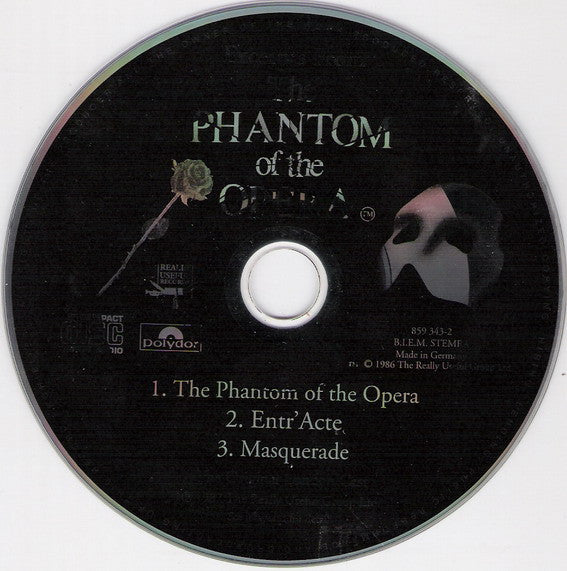 Andrew Lloyd Webber : Excerpts From The Phantom Of The Opera (CD, Maxi)