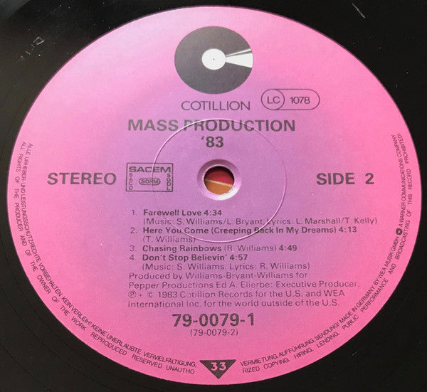 Mass Production : Mass Production '83 (LP, Album, SAC)