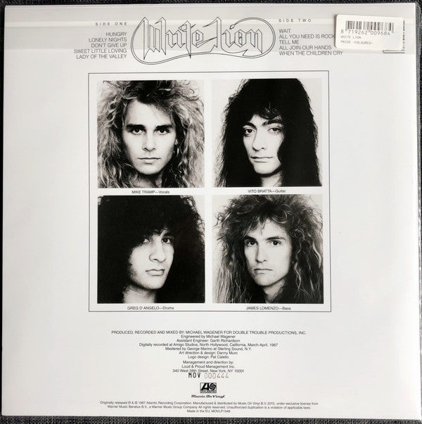 White Lion : Pride (LP, Album, Ltd, Num, RE, Whi)