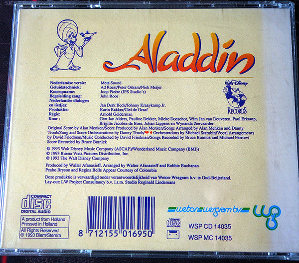 Alan Menken, Howard Ashman, Tim Rice : Aladdin (Originele Nederlandstalige Soundtrack) (CD, Album)