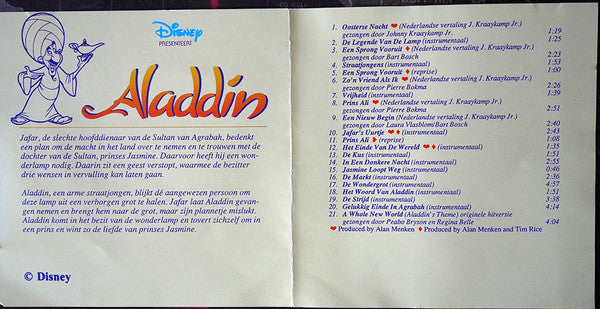 Alan Menken, Howard Ashman, Tim Rice : Aladdin (Originele Nederlandstalige Soundtrack) (CD, Album)